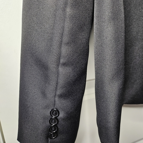 Unisex Classic Black Womens Mens One Button Closer Polyester Blazer Size Large - Picture 6 of 9